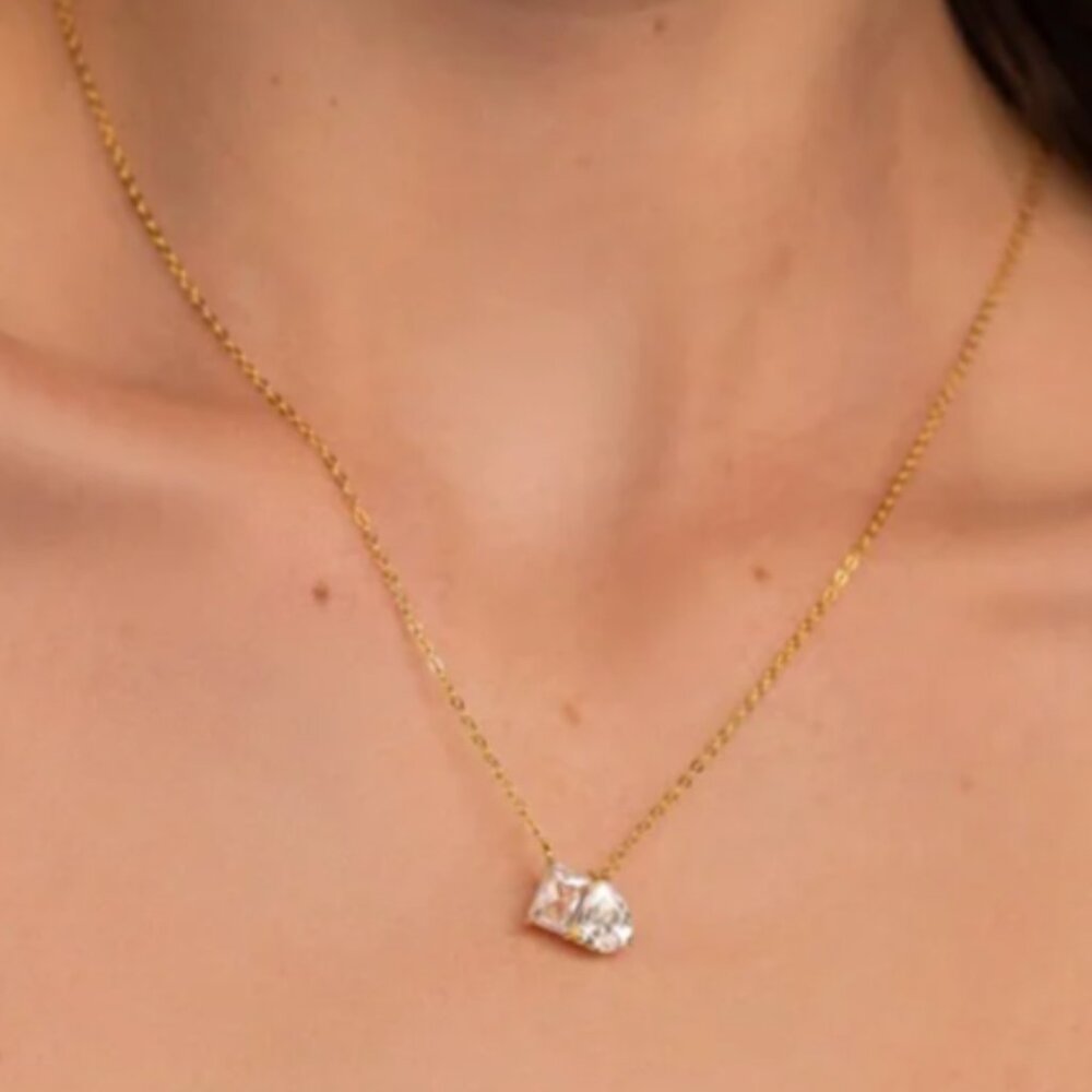 18k Toi et Moi Waterproof Necklace - Picture 3 of 3